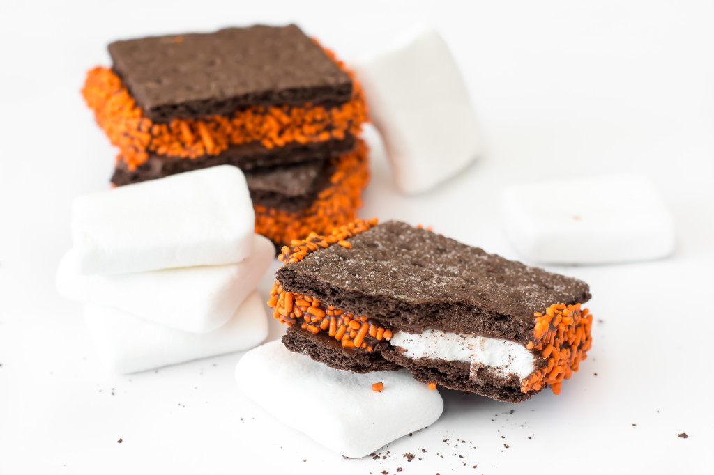 Halloween Chocolate S'mores Cookies