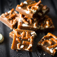 Guinness and Pretzel Caramels - a salty sweet treat for St. Patr